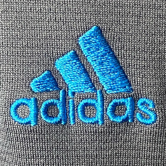 Adidas Climalite Gray & Blue Long Sleeve Three Stripe Workout Shirt Sweatshirt L - Picture 4 of 10